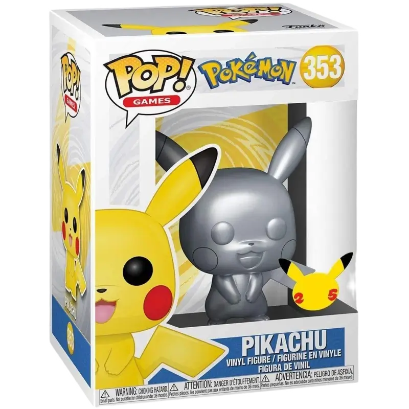 Pokemon Funko Pop Figur Pikachu Silber 353