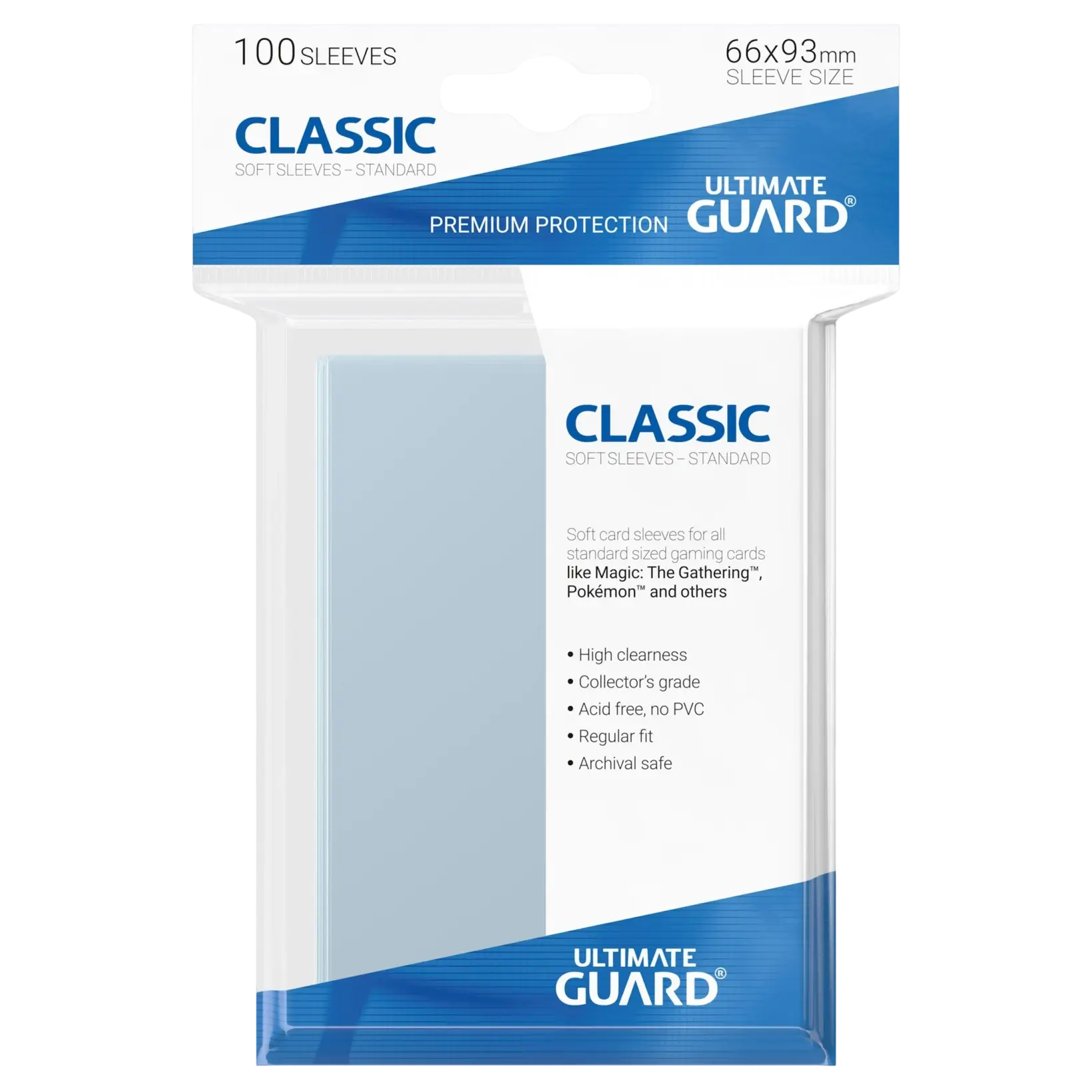 Ultimate Guard Classic Soft Kartenhüllen Sleeves 100 Stk Clear