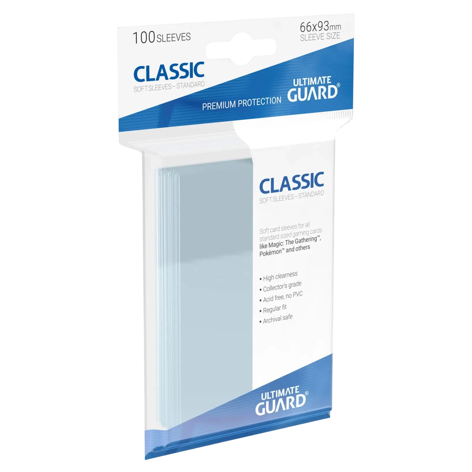 Ultimate Guard Classic Soft Kartenhüllen Sleeves 100 Stk Clear